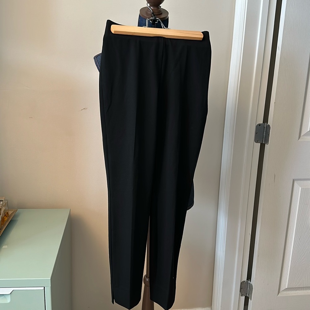 Black dressy pants with 2 back pockets. Never worn
